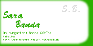 sara banda business card